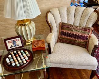 Brass and Glass End Table - set of 2 available
$300 each
Side chair -$75