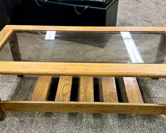 Vintage oak coffee table $125