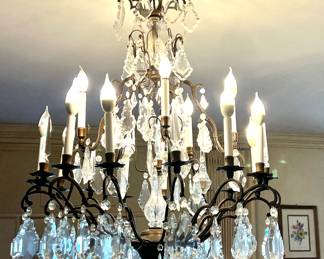 Antique Crystal Chandelier- $400