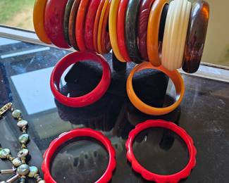 Bakelite & lucite bangles