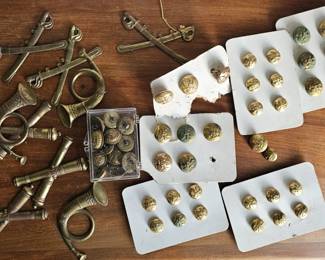 Civil war brass badges and buttons