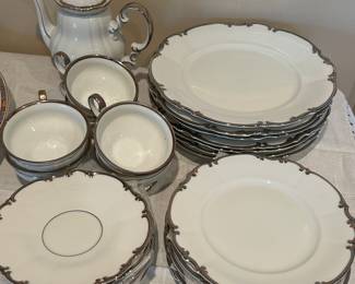 Fine White China with Silver Edge!