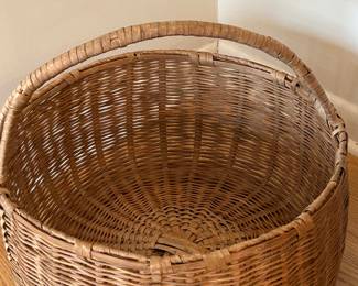 LARGE Antique Hand Woven Basket with a Handle!!!!