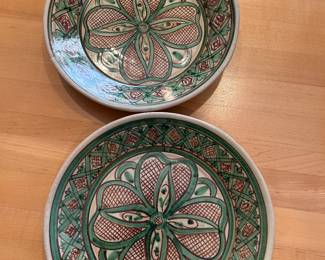 Mid Century Green and Brown Plates by........