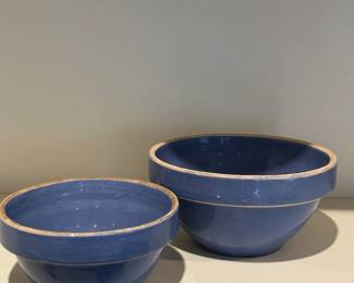 Antique Blue Batter Bowls....great condition!