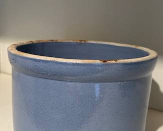 Blue Crock Container....wonder what this was used for?