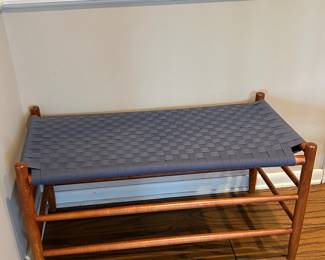 Scandinavian BENCH with woven seat!  Like new!