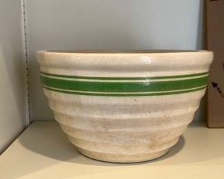 RARE Green Stripe on Antique Batter Bowl!
