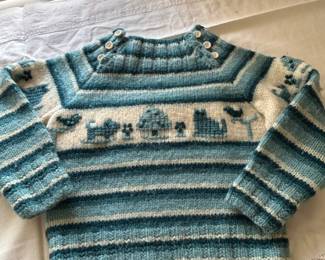My favorite!  Janet's hand knitted child's sweater!