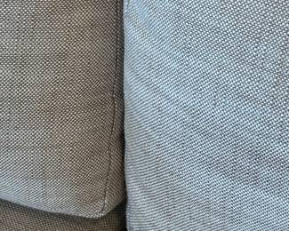 Linen - like upholstery fabric on the sofa!  Goes with anything!