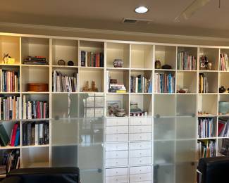 IKEA Book Shelves.....2 glass doors and drawers.....mix and match!