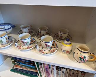 Colorful hand painted tea set purchased in France!