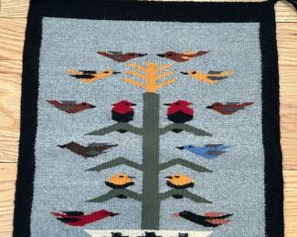 NAVAJO hand woven wool BIRD Rug