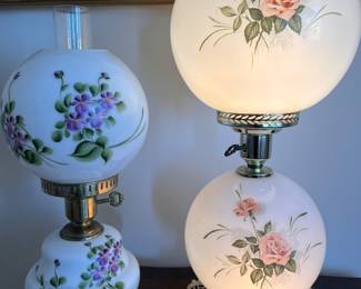 Beautiful Hand Painted Globe Lamps