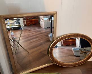 Large Beveled mirror and lovely Oval Mirror