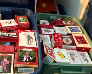 Large assortment of christmas ornaments 