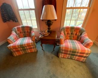 Plaid Arm Chairs 