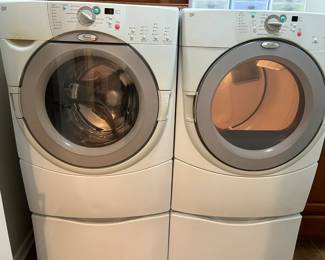 Whirlpool Duet Washer and Dryer with Pedestals