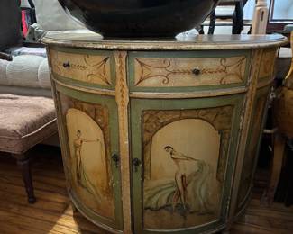 Demilune reproduction chest with “nudes”