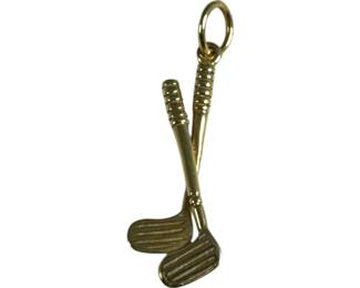 14kt Yellow Gold Golf Clubs Pendant Charm pt90 Grams