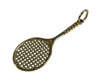 14kt Yellow Gold Tennis Racket Pendant Charm pt80 Grams