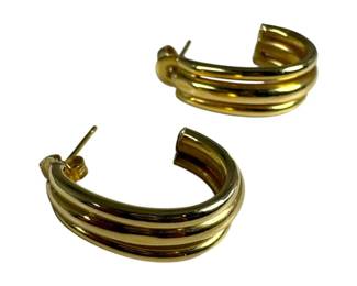 14kt Yellow Gold J Hoop Earrings 2pt5 Grams