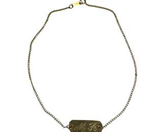 14kt Yellow Gold ID Anklet Bracelet 1pt4 Grams