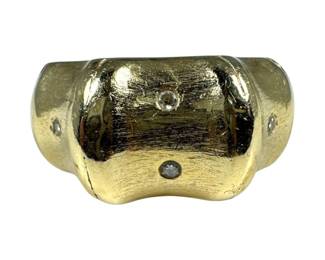 14kt Yellow Gold Bamboo Diamond Ring 7pt2 Grams