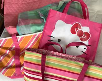 Tote bags including Hello Kitty