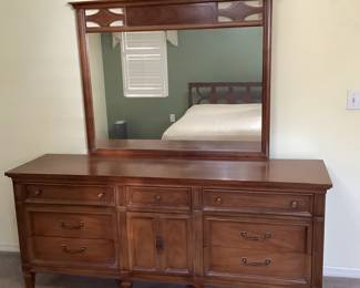 MCM Dixie Furniture Co dresser and mirror