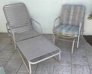 Patio furniture, lounger and glider