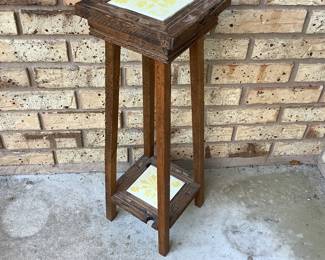 Rustic Wood and Tile Petite Table