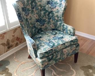 Quality Vintage Floral Wingback Chair