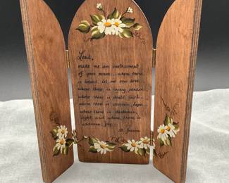 Prayer trifold inscription on back