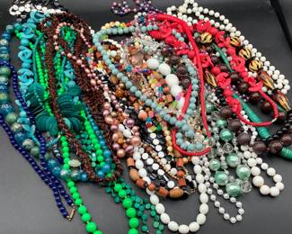 All one lot of costume beaded necklaces