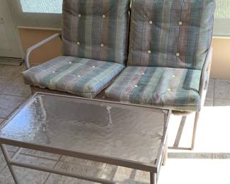 Patio loveseat and table
