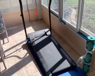 Treadmill and yoga mat