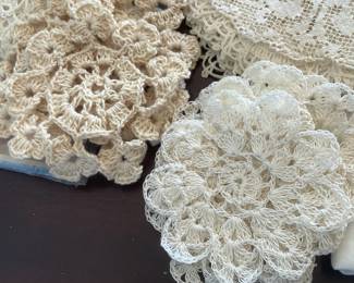 Tons of crochet doilies