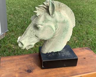 Concrete horse head