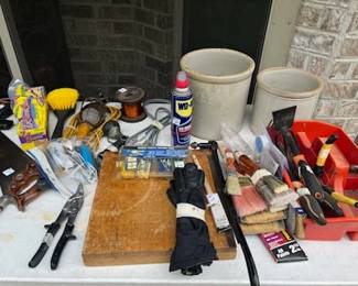 Tools outside on back patio