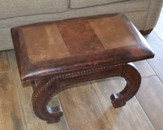 Very cute leather foot stool or accent piece