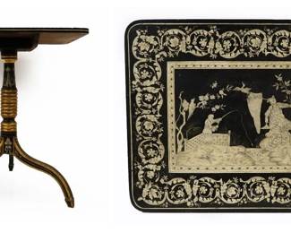 Lot 487 Antique Penwork Table