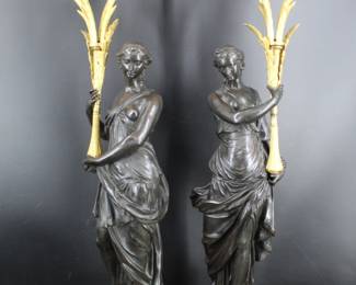 Lot 125 Bronze Figural Candelabra