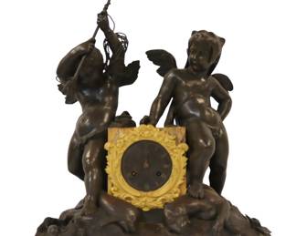 Lot 165 Bronze Marble Figural Clock