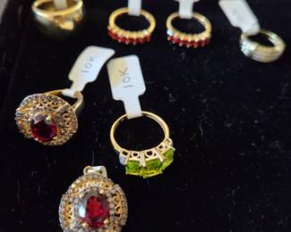 10K gold rings and pendant