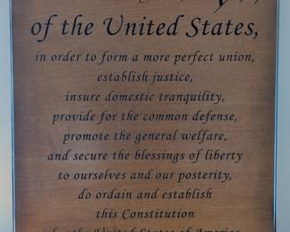 3D carved Pre-Amble to the Constitution
