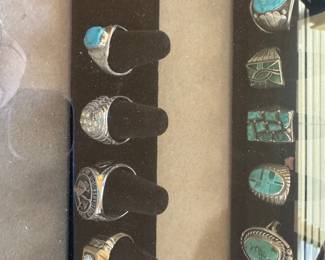 Turquoise and sterling silver rings