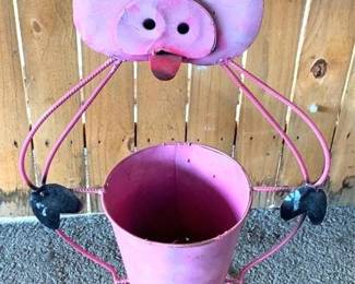 97 - Metal Pig Planter - 34" x 19" x 10"
