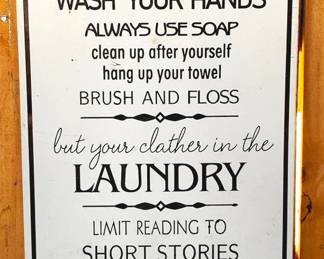 117 - Metal Bathroom Rules Sign - 36" x 20"
