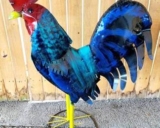 79 - Metal Rooster - 40" x 26" x 10"
